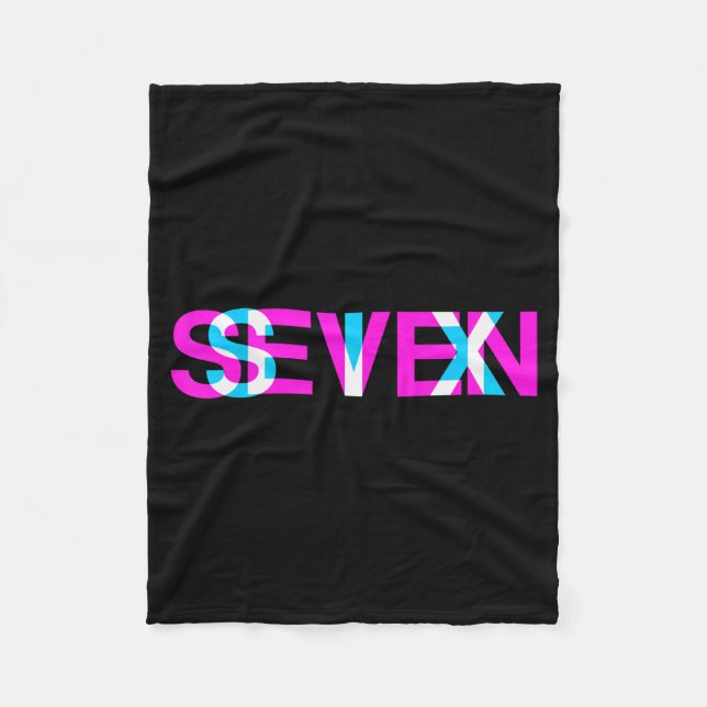 Glitch Optical Illusion Six Seven 6 7 Meme Gen Alp Fleecedecke (Vorderseite)