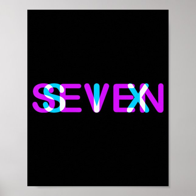 Glitch Optical Illusion Six Seven 6 7 Meme Gen Alp Poster (Vorne)