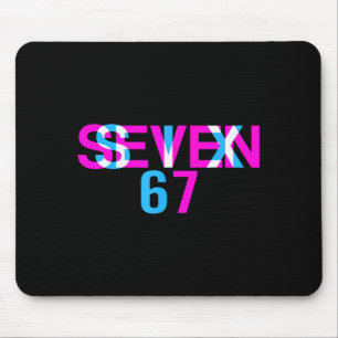 Glitch Optische Täuschung Lustig Sechs Sieben 67 M Mousepad