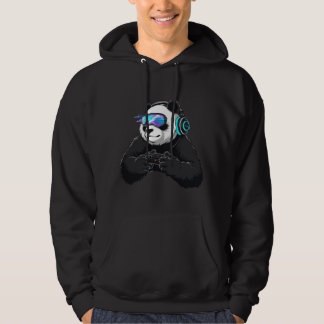 Glitch Panda Gamer – Cyber Streamer Gaming-Maskott Hoodie