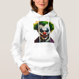 "Glitch Pause Clown - Neon Cyber Art Logo" Hoodie