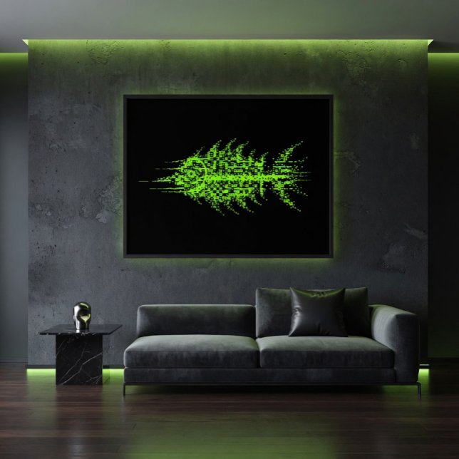 Glitch Pixel Code Fisch Wandkunst Poster (Von Creator hochgeladen)