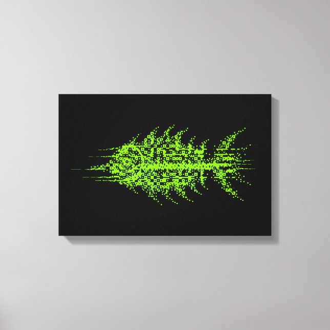 Glitch Pixel Code Fish Wall Art Leinwanddruck (Vorderseite)