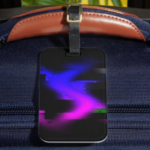 Glitch Plasma Black Gepäckanhänger