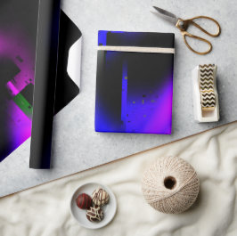 Glitch Plasma Black Geschenkpapier