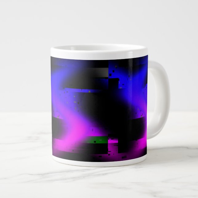 Glitch Plasma Black Jumbo-Tasse (Vorderseite Rechts)