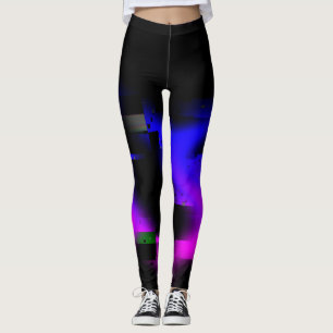 Glitch Plasma Black Leggings