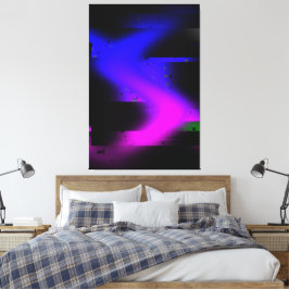 Glitch Plasma Black Leinwanddruck