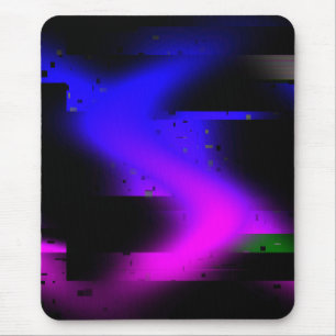 Glitch Plasma Black Mousepad