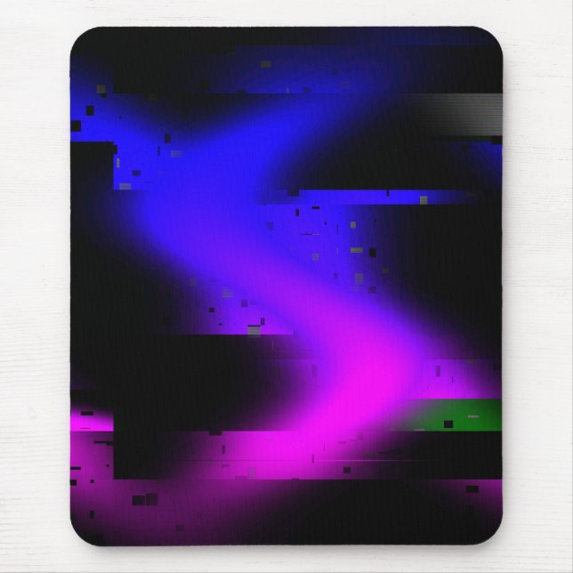 Glitch Plasma Black Mousepad (Vorne)
