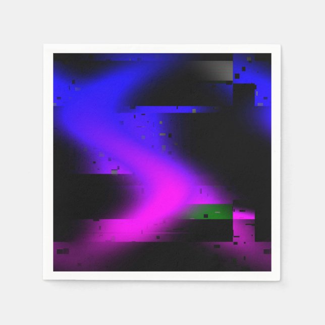 Glitch Plasma Black Serviette (Vorderseite)