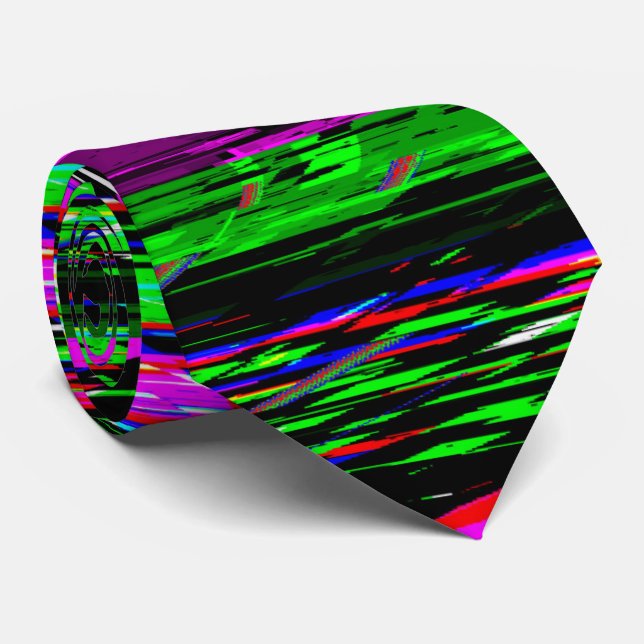 glitch print krawatte (Gerollt)