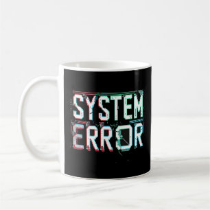 Glitch Schriftart Systemfehler, Cyberpunk-Pixel Kaffeetasse