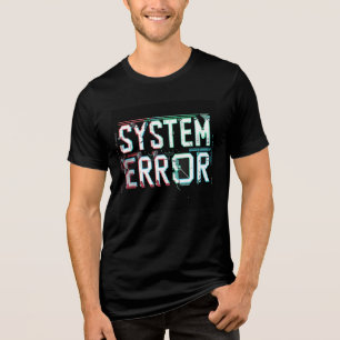 Glitch Schriftart Systemfehler, Cyberpunk-Pixel Tri-Blend Shirt