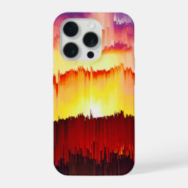 Glitch-Sonnenuntergangs-Himmel Abstrakte Kunst iPhone 15 Pro Hülle
