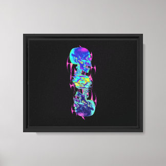 Glitch Spine - Cyberpunk Skelett Leinwanddruck