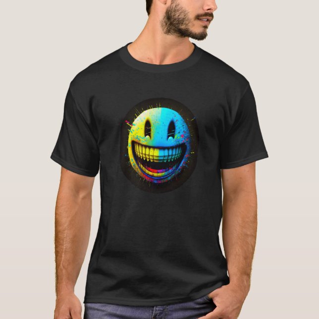 Glitchcore Digital Face - Computer Art - Nerdcore T-Shirt (Vorderseite)