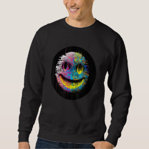 Glitchcore Digitales Gesicht Algorithmische Nerd Sweatshirt