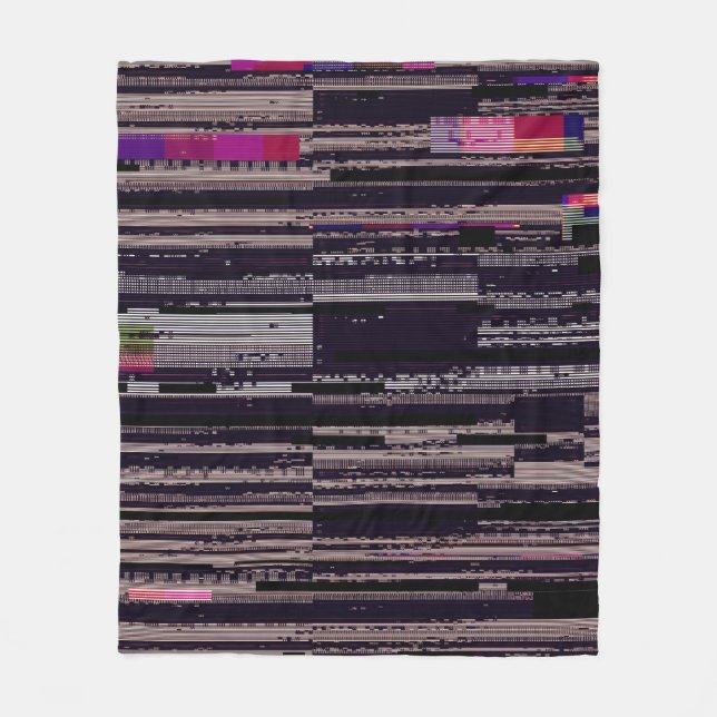 Glitched TV screen with broken pixels. Abstract fu Fleecedecke (Vorderseite)