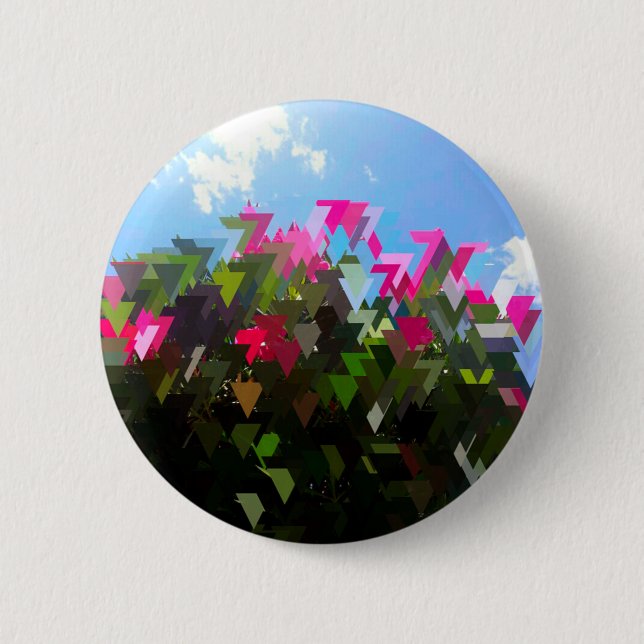 Glitchin Blumen Button (Vorderseite)