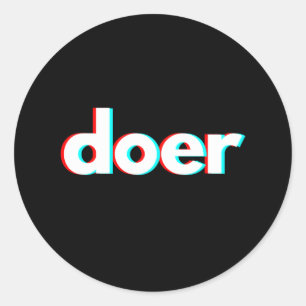 Glitchy Doer Runder Aufkleber