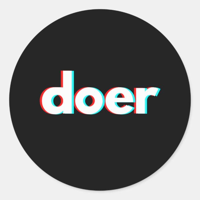 Glitchy Doer Runder Aufkleber (Vorderseite)