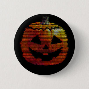 Glitchy TV Pumpkin Button