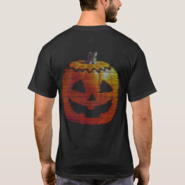 Glitchy TV Pumpkin Front & Back T-Shirt