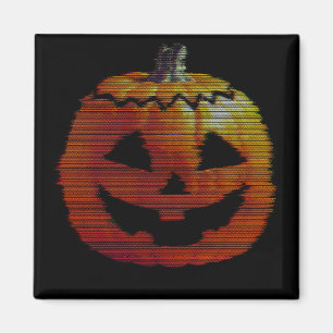 Glitchy TV Pumpkin Magnet