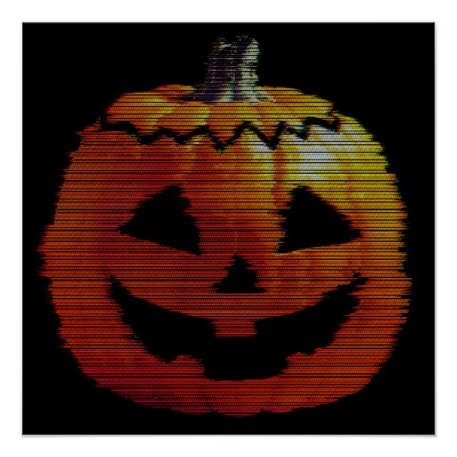 Glitchy TV Pumpkin Poster (Vorderseite)