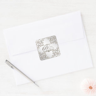 Glitter 60. Diamantene Hochzeit Aufkleber
