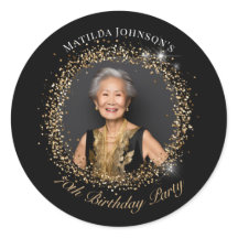 Glitter Black Gold 70th Birthday Party