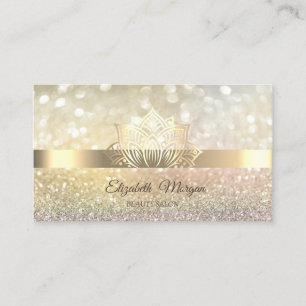 Glitter Bokeh Gold, Gold Lotusblume Yoga Visitenkarte
