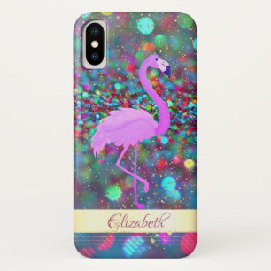 Glitter Bokeh  Gold Konfetti, Flamingo - Personali Case-Mate iPhone Hülle