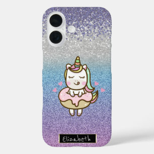 Glitter-Bokeh-Ombre,Violette Diamanten,Einhorn-Don iPhone 16 Hülle