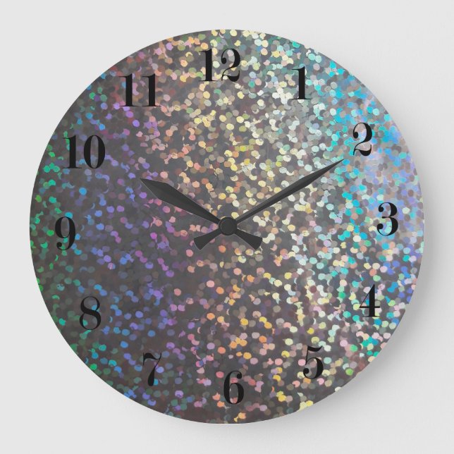 Glitter bokeh sparkle print große wanduhr (Vorderseite)
