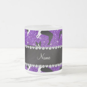 Glitter-Boston-Terrier des Nameindigos lila Mattglastasse