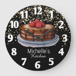 Glitter Cake Baker Konditor persönlich Große Wanduhr