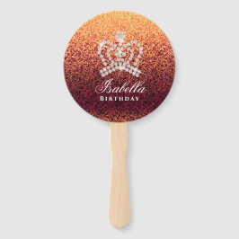 Glitter Crown Red Gold Fächer