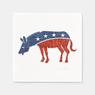 glitter demokrat esel papier servietten