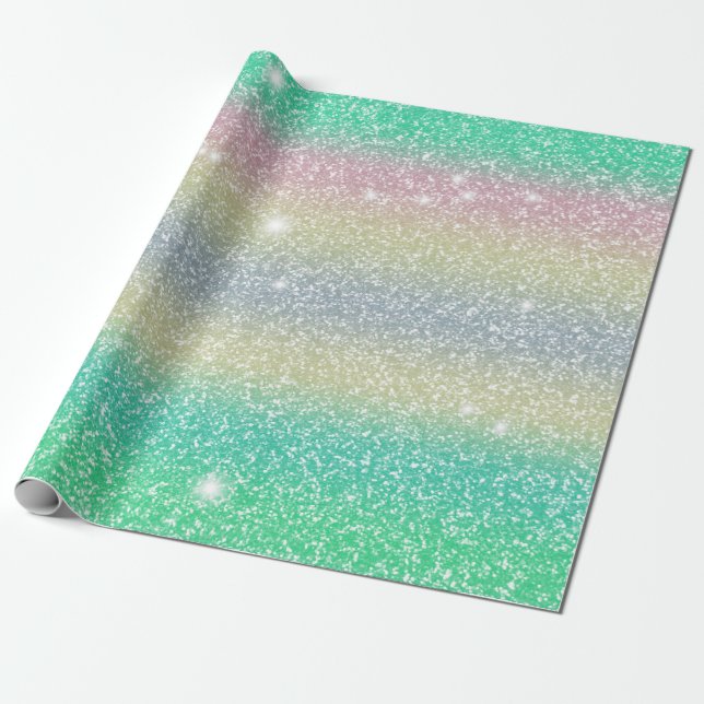 Glitter Einhorn Textur  Geschenkpapier (Ungerollt)