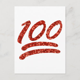 Glitter Einhundert Emoji Postkarte