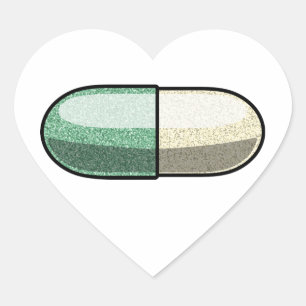 Glitter Fluoxetin Herz-Aufkleber