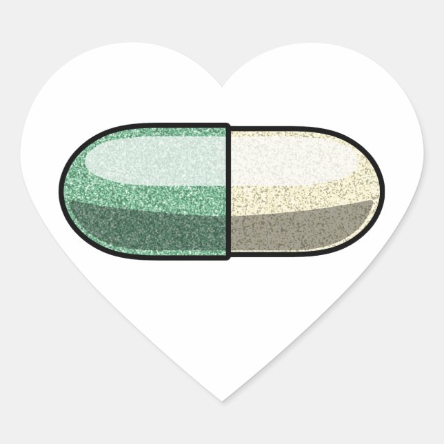 Glitter Fluoxetin Herz-Aufkleber (Vorderseite)
