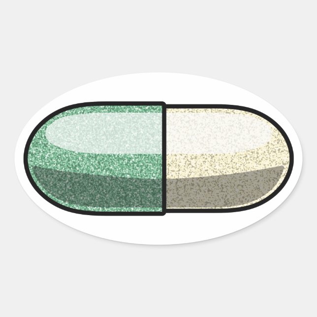 Glitter Fluoxetin Ovaler Aufkleber (Vorderseite)