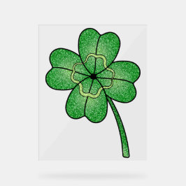 Glitter Four Leaf Clover Acrylschild