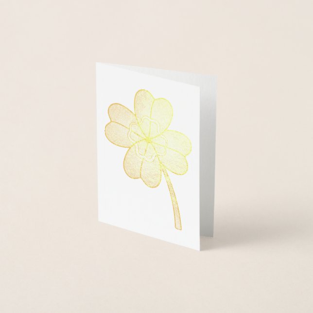 Glitter Four Leaf Clover Folienkarte (Vorderseite)
