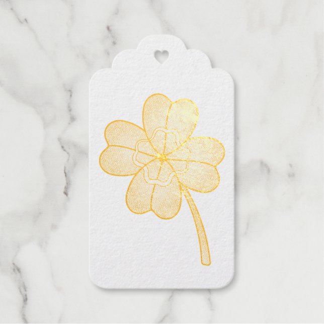 Glitter Four Leaf Clover Geschenkanhänger (Vorderseite)