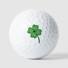 Glitter Four Leaf Clover Golfball