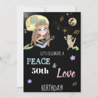 * Glitter Frieden & Liebe Camping Hippie Geburtsta